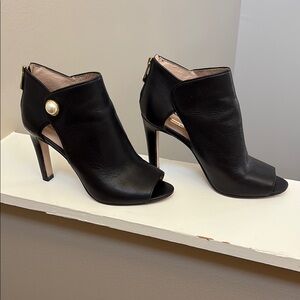 Elegant Black Peep-Toe Ankle Boots